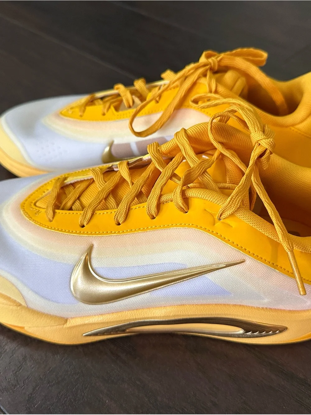 Nike Kids Yellow and Gold Swoosh Sneakers